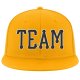 Custom Gold Black-White Stitched Adjustable Snapback Hat